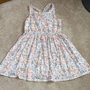 Tommy Bahama Girls Sundress W/ Butterflies and Double Braided Straps. Size M(7-8